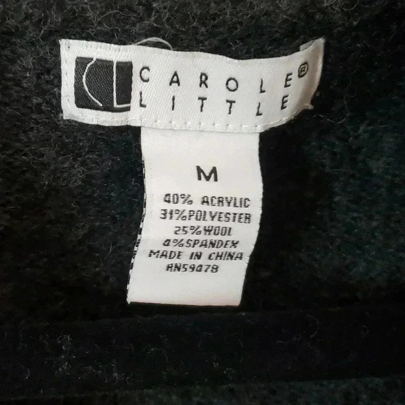 Long Gray Sweater Cardigan Open Front Fringed Lagen LOOK Size Medium - Picture 3 of 10